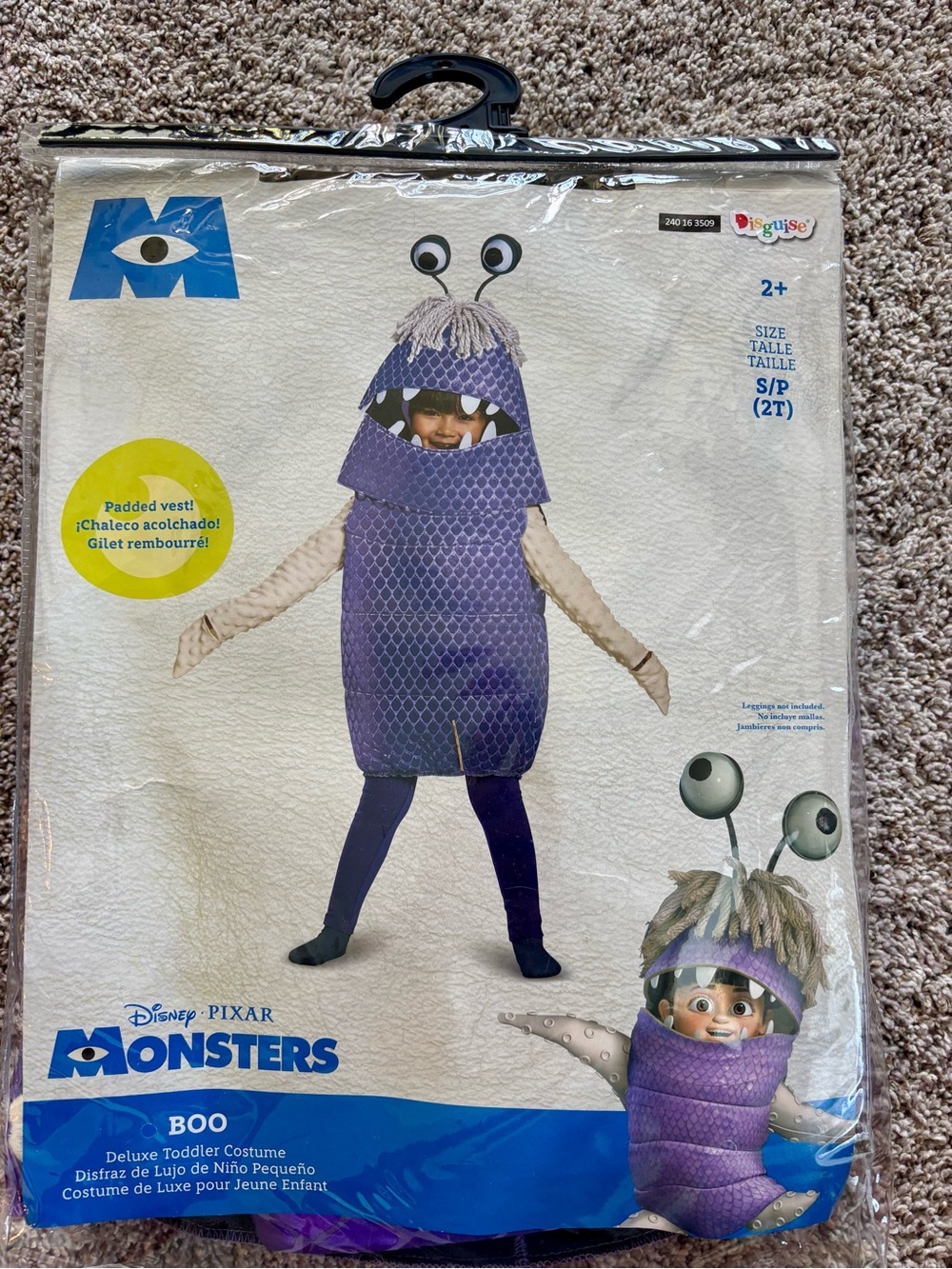 NWT Monsters Inc Boo Deluxe Toddler Costume Size 2T Disguise Brand